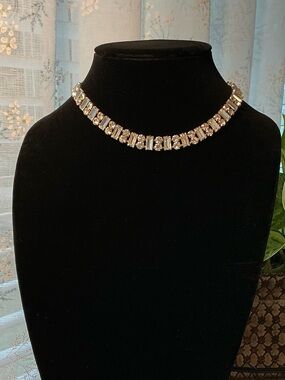 BaubleBar Gold Tone Clear Crystal Choker Necklace
